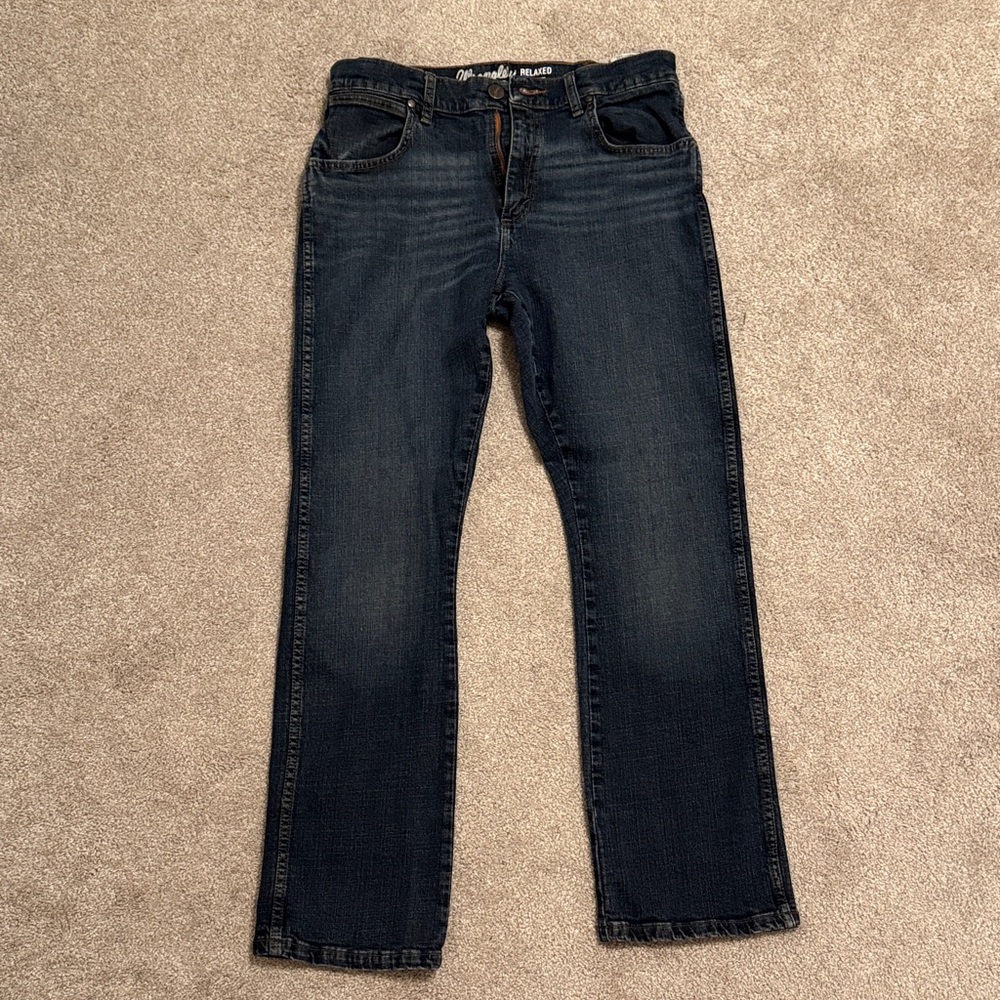 Men's Dark Blue Bootcut Jeans Relaxed Boot. 32x32